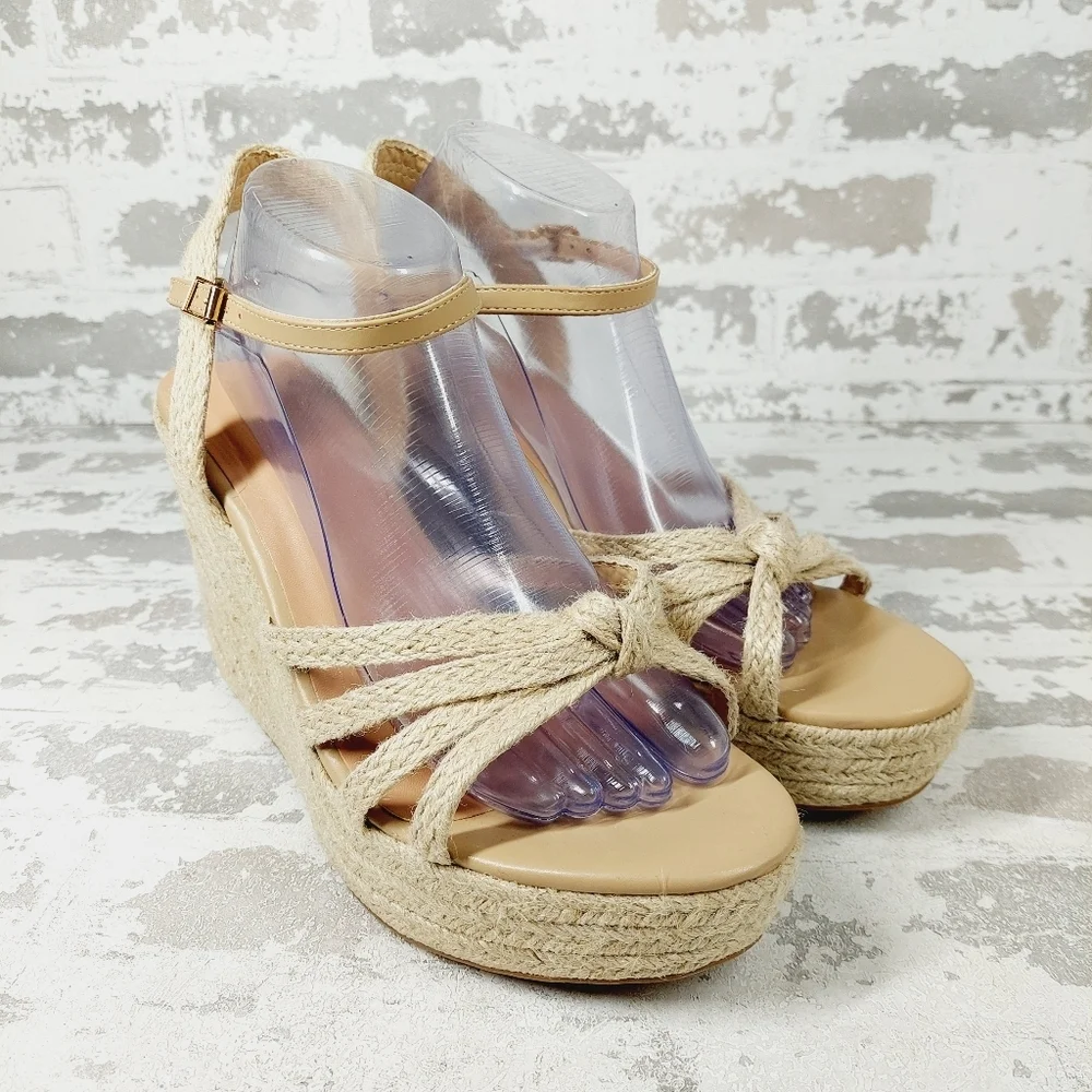 New MIA Womens Ashlee Strappy Slingback Wedge Sandals T64